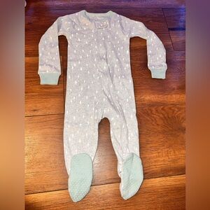 Cloud Island Gray and Mint Footed One Piece